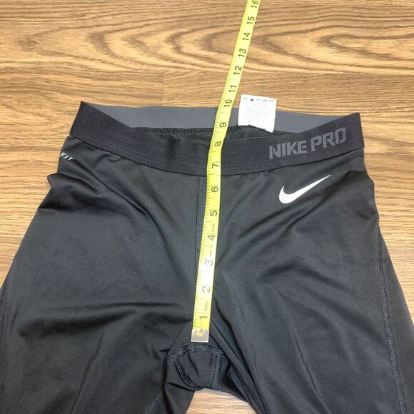 Nike Pro Black Women's Cropped Training Mid Rise Tights Athletic Size Medium - Picture 3 of 9